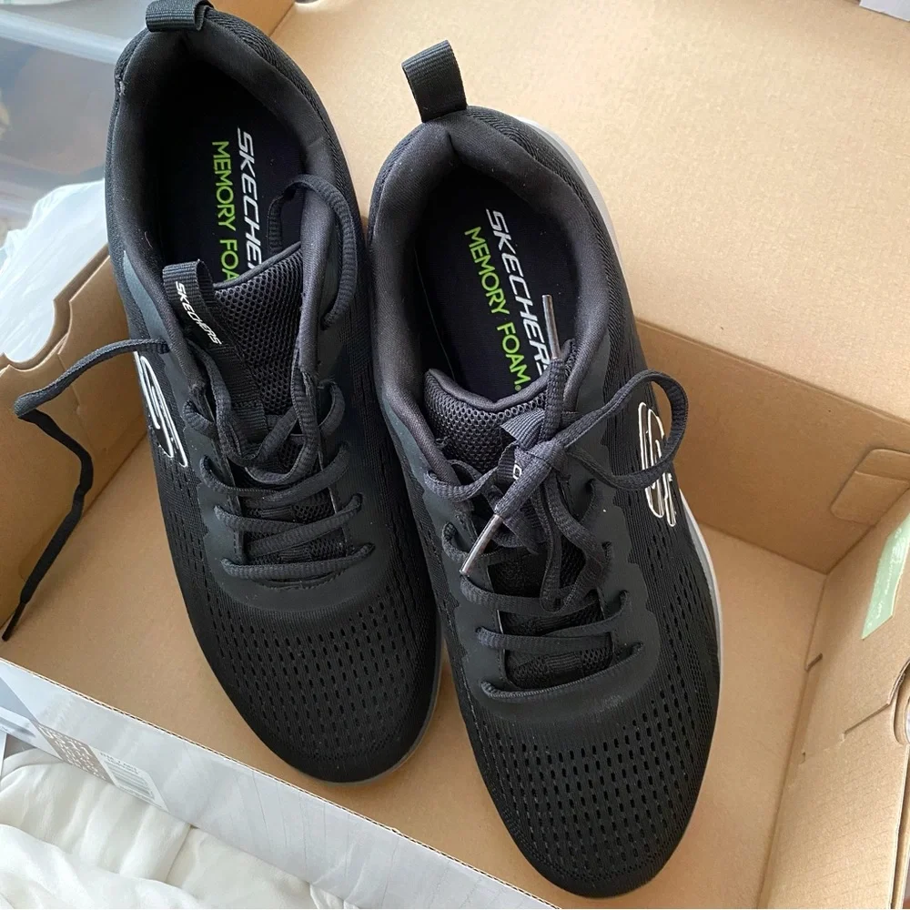 Skechers black charcoal gray mesh summits torre lace up sneakers - Picture 5 of 8